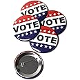 Vote Pinback Buttons – Durable Round Metal Badge with Secure Pinback for Jackets, Bags, and Lanyards – Wearable Voting Reminder for Election Season and Voter Awareness – 2.25 Inch (5 Pack)