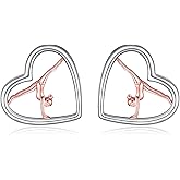 Gymnastics Sport Earrings Stud Sterling Silver Gymnast Team Ballerina Jewelry Gift for Women Birthday Christmas