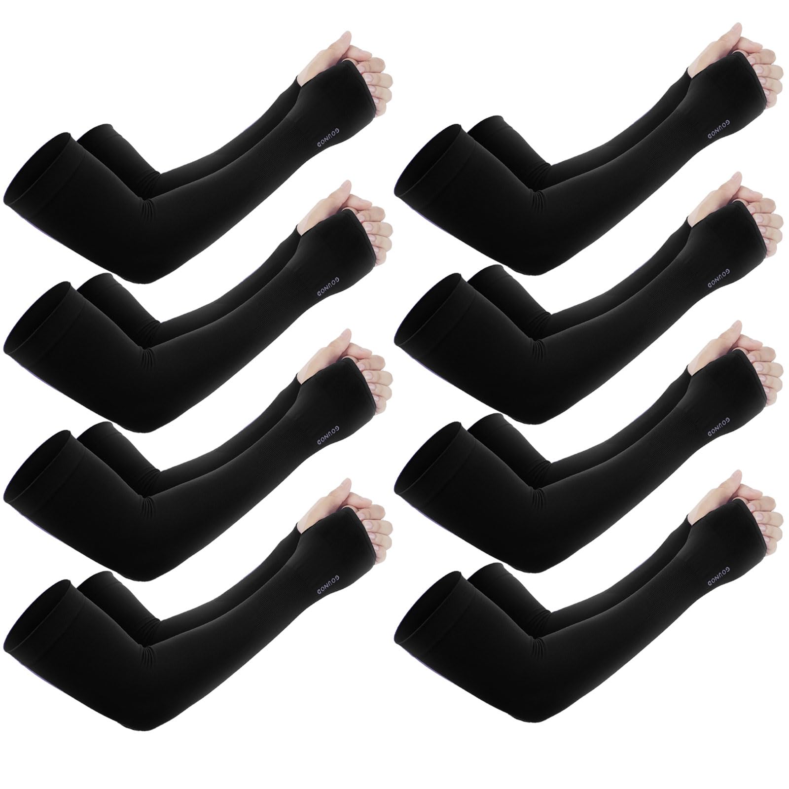 Photo 1 of GOUNOD Sun Protection Cooling Arm Sleeves with Thumb Holes - Gardening Outdoors Sports Workouts Sunscreen Arm Sleeves