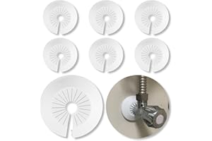 SPNKMJUJ 6 PCS Plumbing Cover Plates Plastic Escutcheon Plate Flange Pipe Covers for Bathroom (Apply to 1.18" to 2.16")
