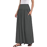 Sweet Hearts Maxi Skirts for Women with Pockets- Elastic Waist Casual Long Skirts XS-XL Made in USA