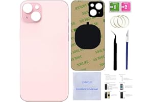 ZMVDJZ 15 Back Glass Replacement for iPhone 15 Back Cover Glass (Pink, 6.1 Inches) with Pre-Installed Tape +Installation Instruction + Repair Tools (Pink)