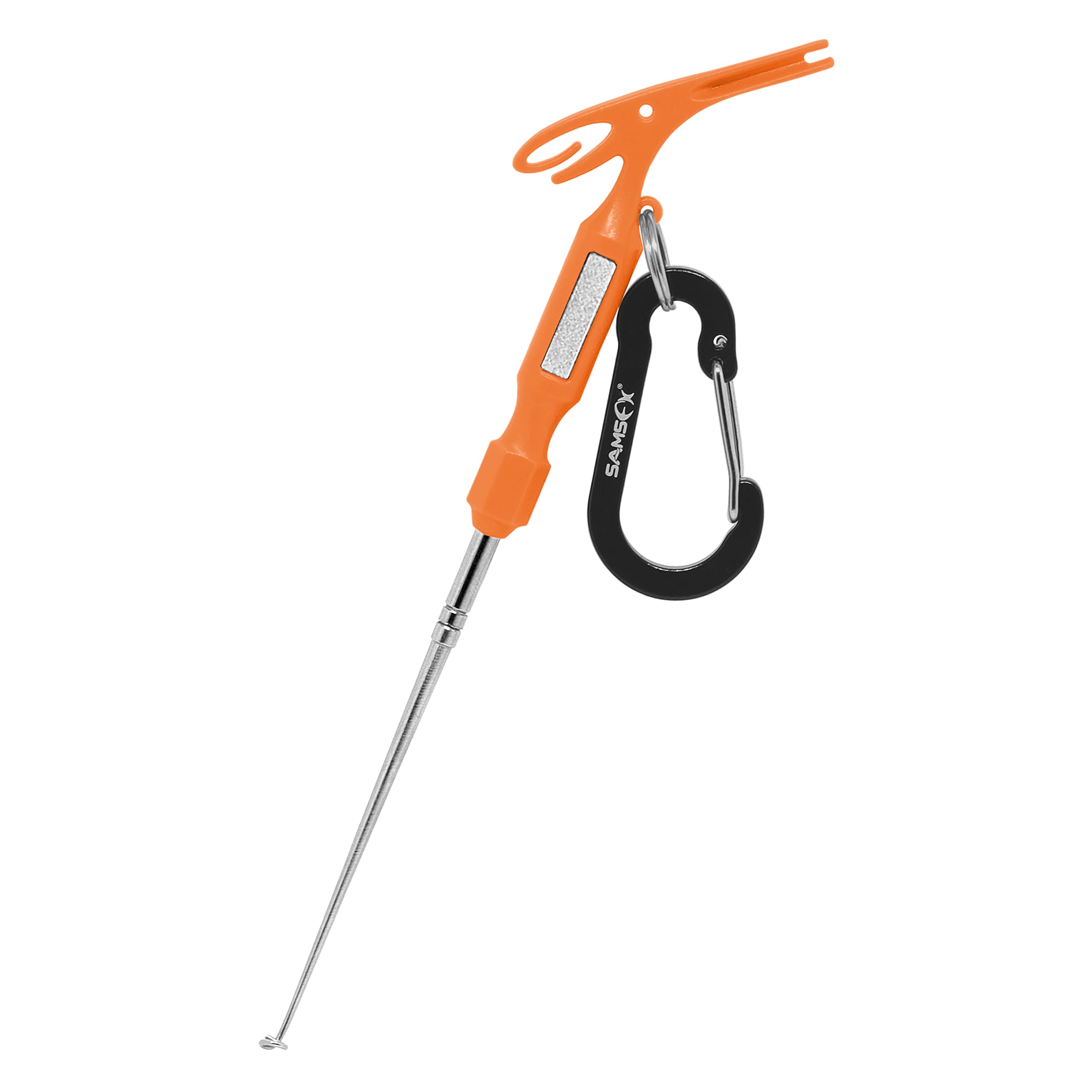 SAMSFX Fishing Loop Tyer and Quick Knot Tool Fishing Hook Remover Tools (Orange Handle)