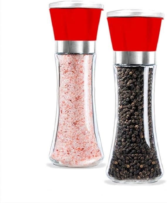 Deluxe Salt and Pepper Mill Grinder 2pc Set RED Kitchen & Dining
