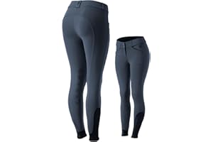 Equinavia Astrid Womens Silicone Knee Patch Breeches | Mid Rise Riding Pants with Phone Pockets