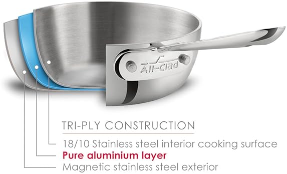 Best High End 3-Quart Saute Pan with Lid - All-Clad 4403 Stainless Steel Tri-Ply Bonded Dishwasher Safe 3-Quart Saute Pan with Lid