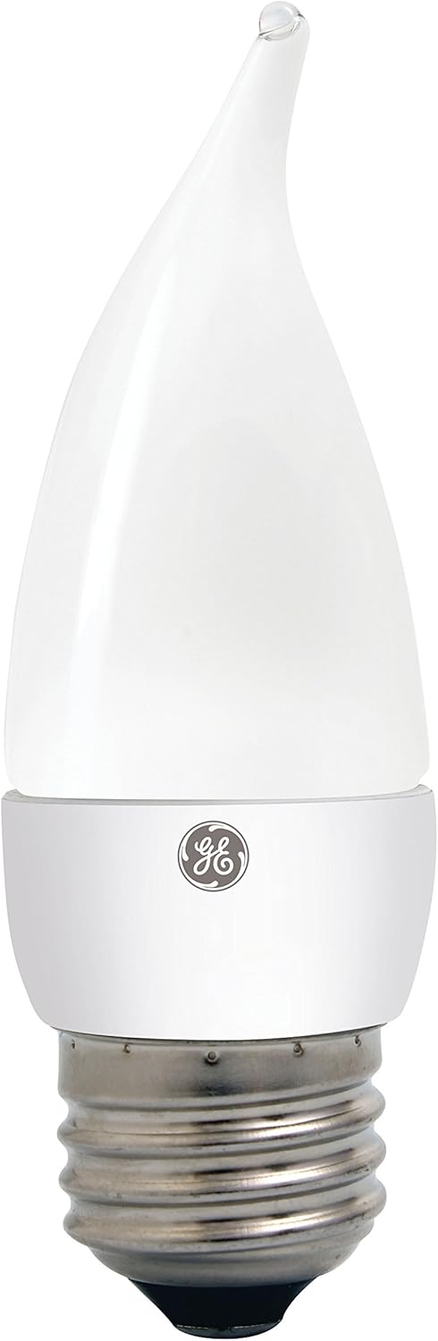 GE Lighting 36748 Dimmable LED 7-watt (45-watt Replacement), 500-Lumen Candle Light Bulb with Medium Base, Soft White, 1-Pack