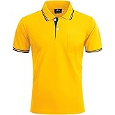 Polo Shirts for Men Short Sleeve Golf Polo with Pockets Moisture Wicking Tennis Shirt Summer Polo T-Shirts