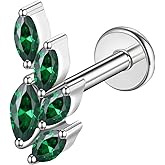 TOMIDES G23 Titanium Flat Back Earrings Studs 16g F136 Implant Grade Titanium Labrets Press Fit Threadless Push In Dainty Cartilage Helix Conch Lobe Lip Tragus Piercing Jewelry