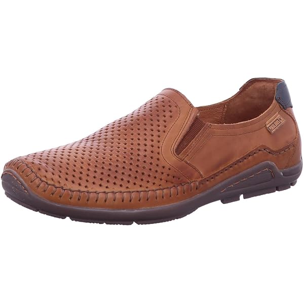 PIKOLINOS Conil Men’s Cognac Leather Slip-On Loafers with Olive Trim 40 Men main image 4