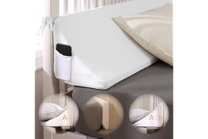 USlixury Headboard Pillow King - Adjustable 2-in-1 Bed Gap Filler for Gaps of Different Sizes, Firmer CertiPUR-US Foam Bed Wedge Pillow for Headboard, Curved Wedge Pillow Headboard, Two Side Pockets