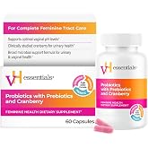 vH essentials Probiotics for Women with Prebiotics and Cranberry, 60 Ct | 60-capsule (30-day) women's probiotic with prebiotics, cranberry &amp; vitamin C supports gut, vaginal &amp; urinary health.