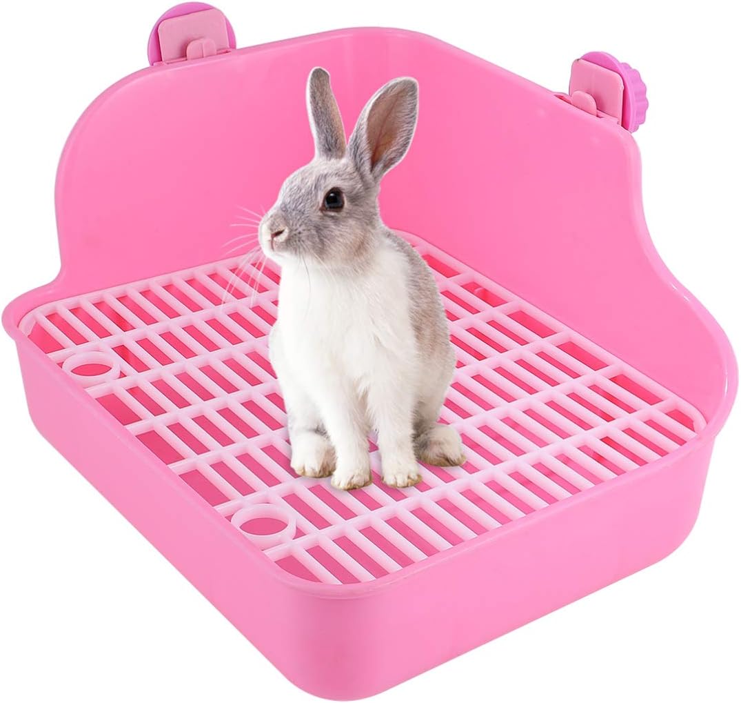 POPETPOP Rabbit Litter Box Plastic Small Animal Litter Potty Trainer