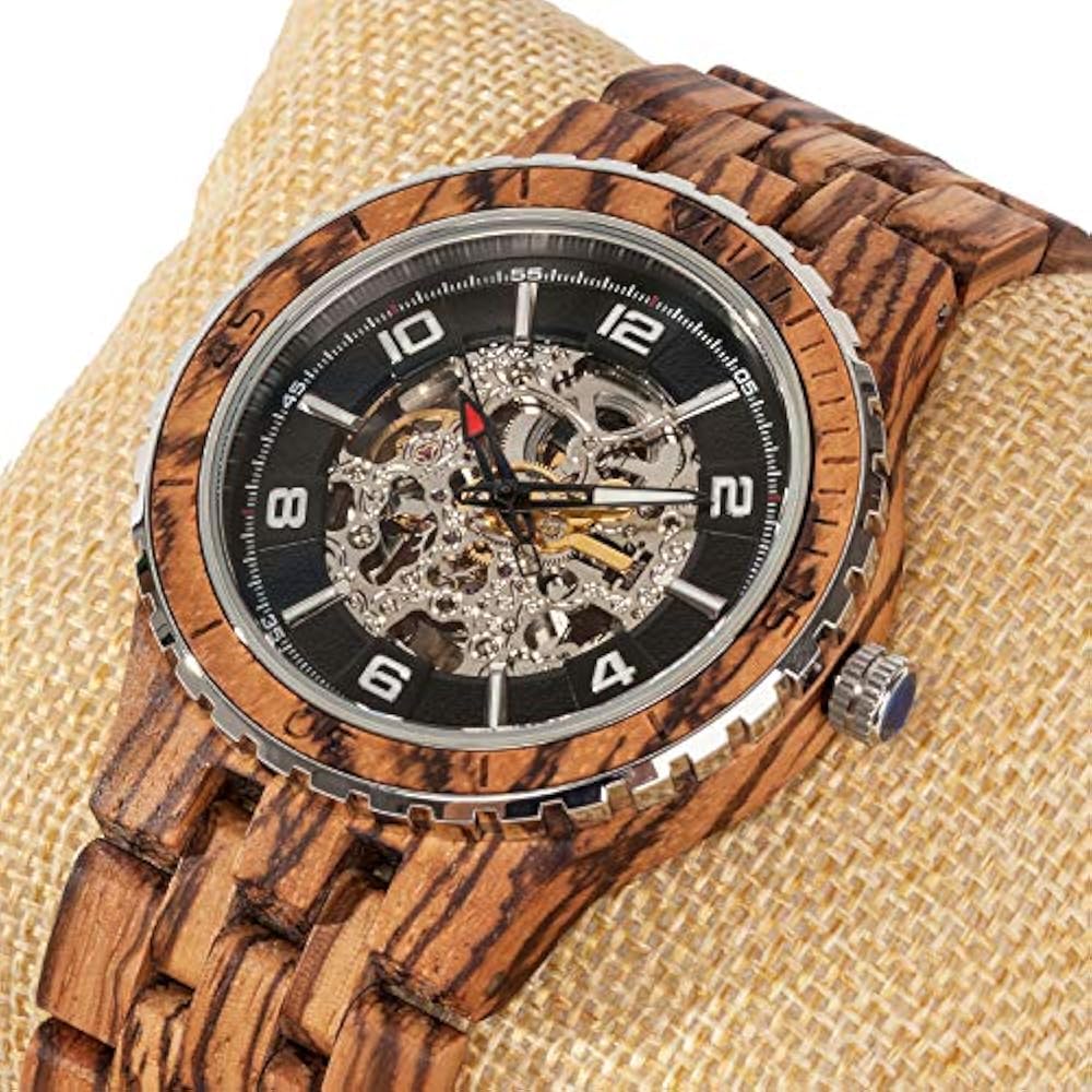 Wood Wrist Watches Premium Eco Self-Winding Wooden For Men ...