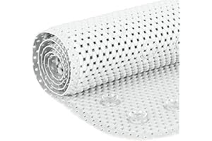 ELAINE KAREN Deluxe Bathtub Mat Non Slip, Soft Foam Bath Mats for Bathroom Tub, Bathtub Mat with Drain Holes, Suction Cups- 36” X 17” - White