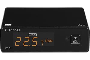 KGUSS Topping E30II lite DAC Preamp - AK4493S Hi-Res XMOS XU208 DAC 32Bit/768kHz DSD512 DSD Direct Mode for USB/Coax/Opt Inputs RCA HiFi Stereo Digital Audio Decoder(Black)