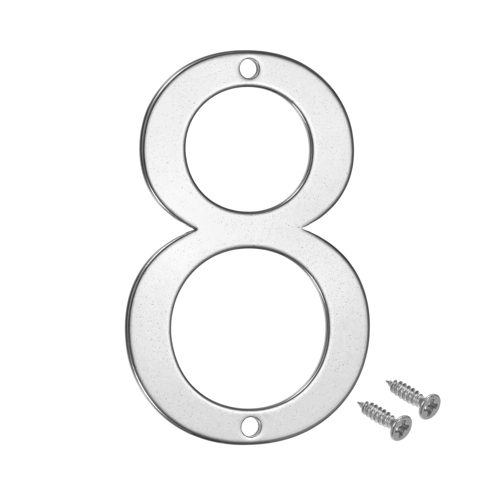 M METERXITY 1-Pack House Number, 3 Inch 304 Stainless Steel Mailbox Number Door Number Signage for Garden/Hotel/Mailbox/Address/Sign, House Number for Outside [Number 8, Silver]