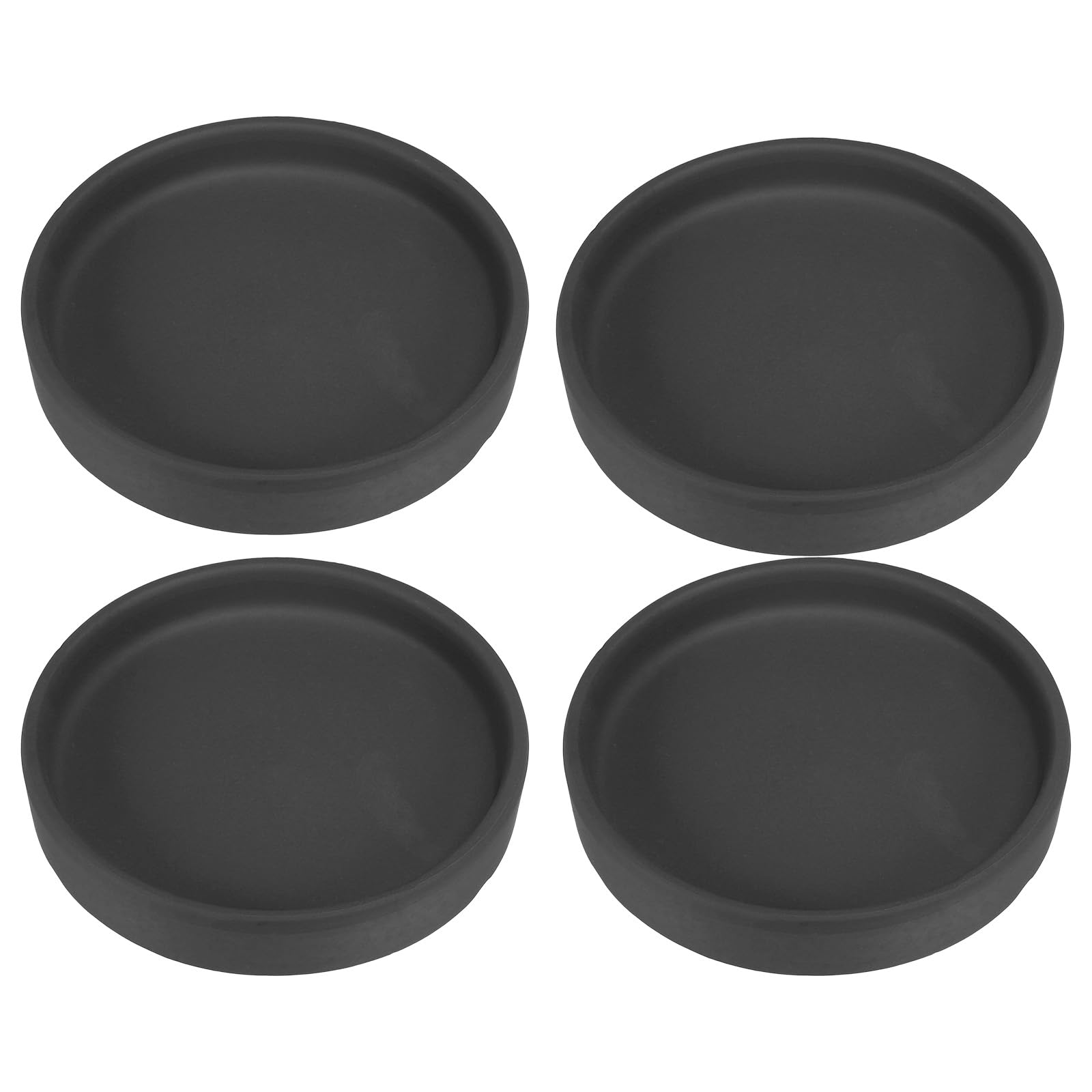 PATIKIL 4.5 Inch Round Ceramic Plant Saucer, 4 Pack Plant Saucer Tray Flower Planter Drip Tray for Indoors Outdoors Patio Balcony, Black