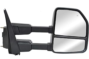 WLLW Passenger Right Side Towing Mirrors for 2017 2018 2019 2020 Ford F250 F350 F450 F550 Super Duty With Power, Heated, Temperature Sensor, Turn Signal Light, Spot Auxiliary Lamp Pickup Truck