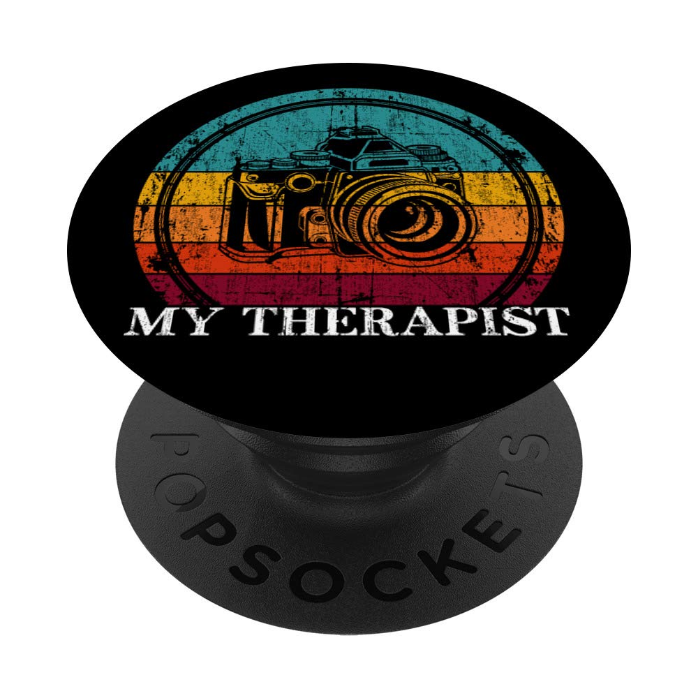 Vintage Camera My Therapist - Funny Photography Photographer PopSockets Grip and Stand for Phones and Tablets