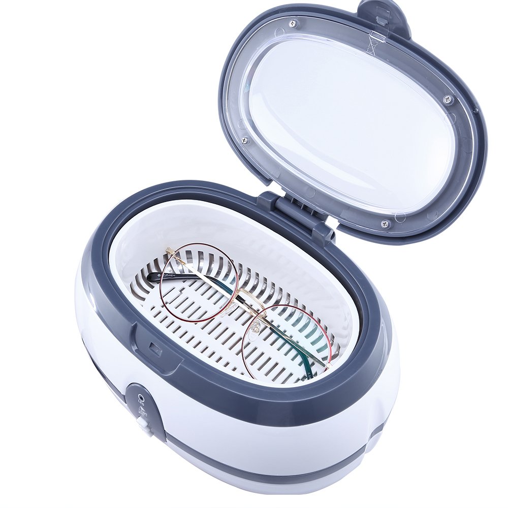 Ultrasonic Cleaner 600ml Digital Jewellery Glass Cleaner Washing Machine with Stainless Steel and Tank Timer Setting Watch Stand for Silver Metal Tool Watch Salon Beauty Cleaning Equipment