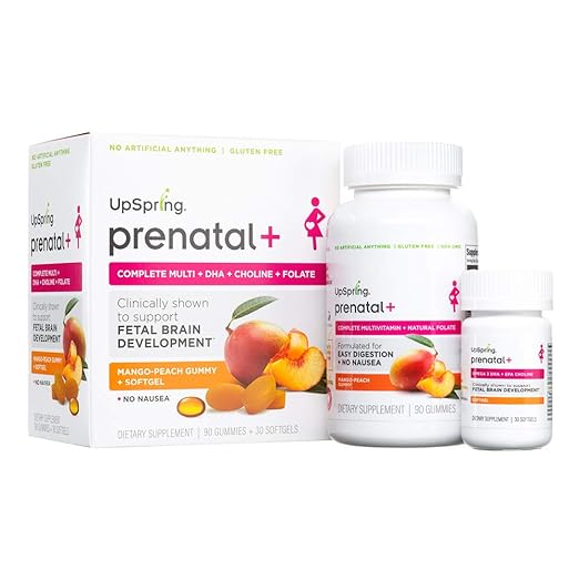 UpSpring Baby Prenatal+ Gummy Multivitamin Plus DHA, Choline and