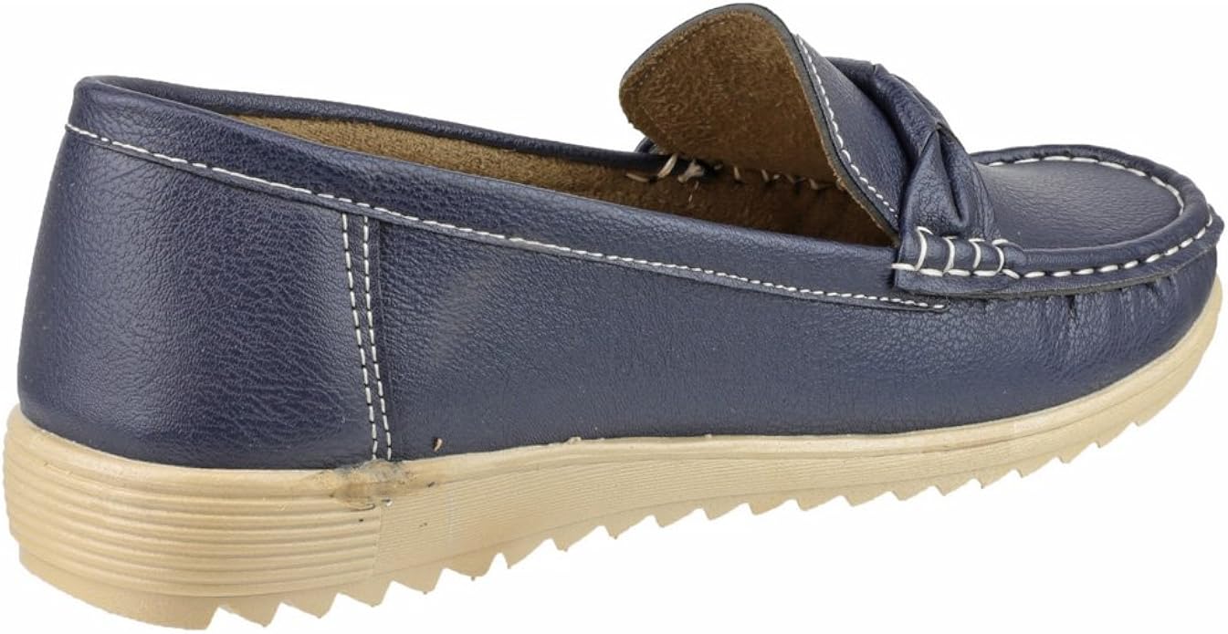 ladies navy moccasin shoes
