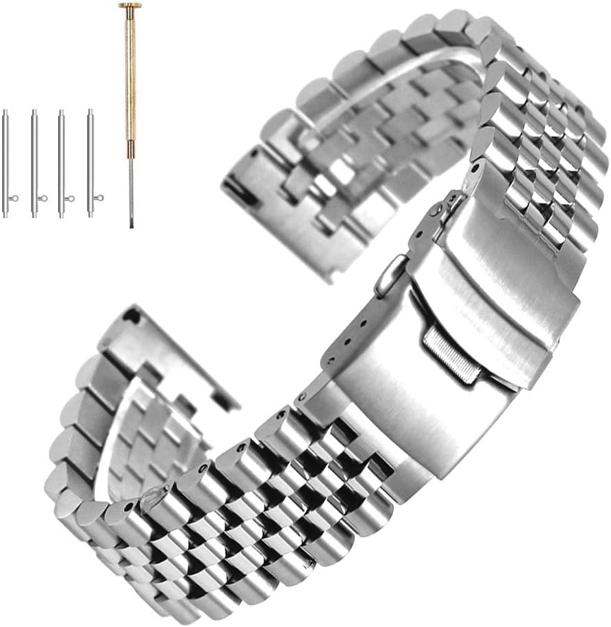 Kai Tian Compatible for Samsung Galaxy Watch 46mm Gear S3 Frontier Gear S3 Classic Quick Release 22mm Watch Straps Tapered Strap for Men Women Silver - Image 3
