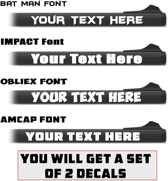 Custom Shotgun Barrel Decal Set (x2) Choose Color and Font Style, Gun