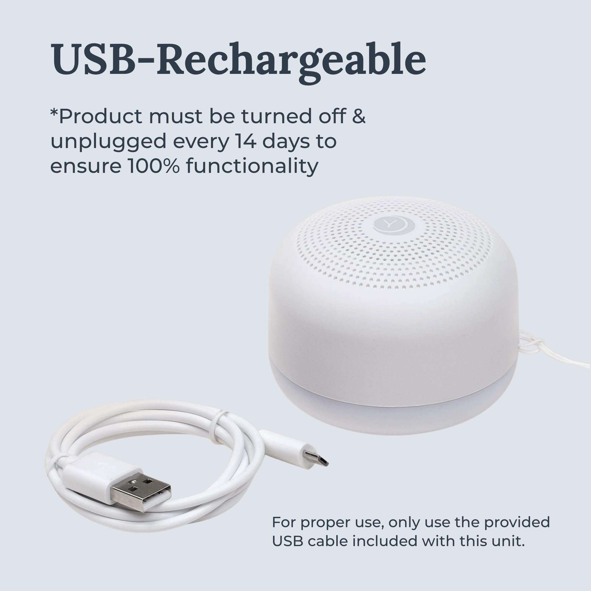 YOGASLEEP Travel Mini Portable White Noise Sound Machine, 6 Soothing Sounds, Volume Control, Dimmable Night Light, Sleep Therapy for Adults & Baby, USB Rechargeable, Lanyard Included