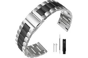 Niziruoup Stainless Steel Watch Band Quick Release Premium Brushed Matte Metal Watch Strap Bracelet 16mm 18mm 20mm 22mm 24mm Universal Stainless Steel Smartwatch Replacement Band Strap Men Women