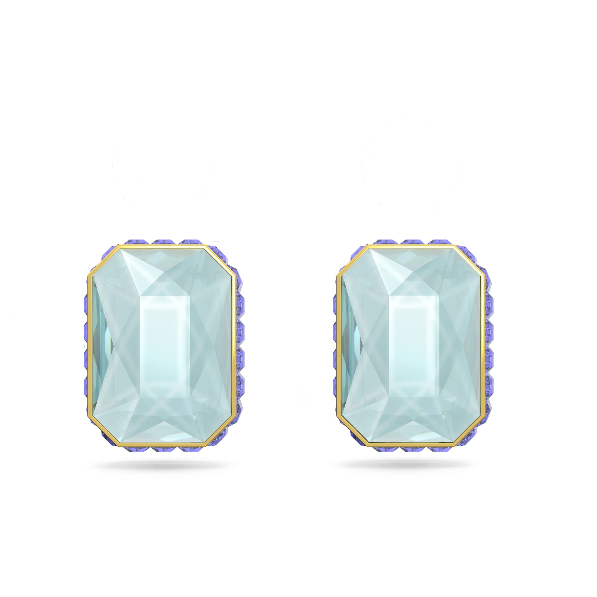 Swarovski Orbita Stud Earrings, Purple Crystal in a Gold Tone Plated Setting, from the Orbita Collection