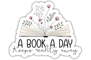 HEATHAVEN (3PCS) A Book A Day Keeps Reality Away Sticker, Kindle Sticker, Kindle Accessories, Book Accessories, Bookish Decal, Sticker for Kindle Case, Booktok Vinyl Decal, Bookish Gift