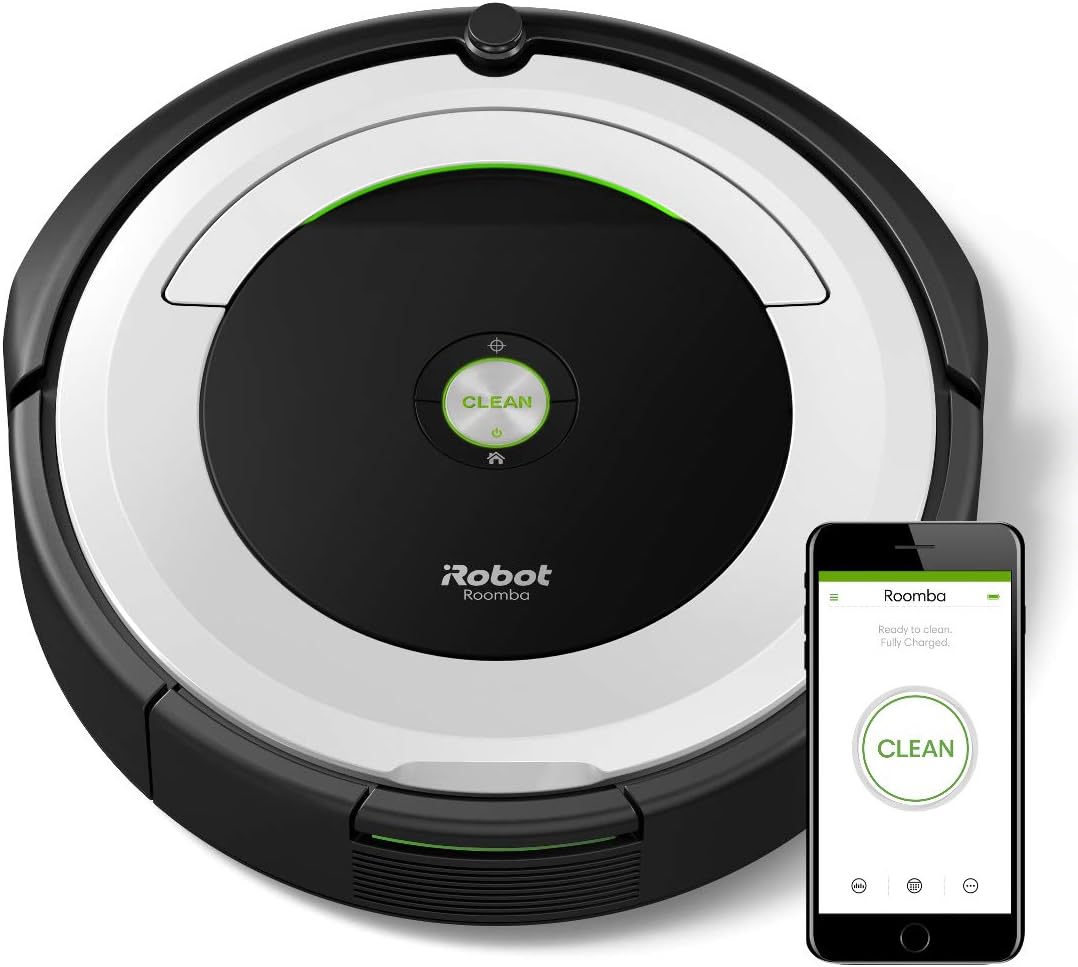 iRobot Roomba 691- Robot aspirador para suelos duros y alfombras, con tecnología Dirt Detect, sistema de limpieza en 3 fases, con conexión wifi, programable por app y compatible con Alexa