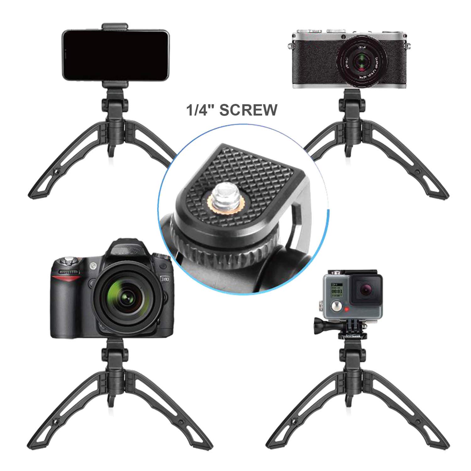 Sunvook Bluetooth Selfie Stick Tripod, Cell Phone Tripod, Camera Tripod, Mini lightweight Travel Tripod with Bluetooth Remote 2 in 1 Pistol Grip Suitable for IOS Andriod Phones iPhone Samsung etc