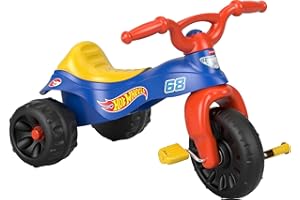 Fisher-Price Toddler Tricycle Hot Wheels Tough Trike, Toy Bike with Handlebar Grips & Storage for Outdoor Play Kids Ages 2+ Y