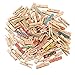 Mini Wooden Clips, Magnolian 100Pcs Colored Natural Mini Wooden Photo Paper Peg Pin Craft Clips Bundle with 66 Feet Jute Twine