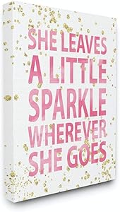 Stupell Industries She Leaves a Little Sparke Canvas Wall Art, 16 x 20, Design By Artist Susan Newberry Designs
