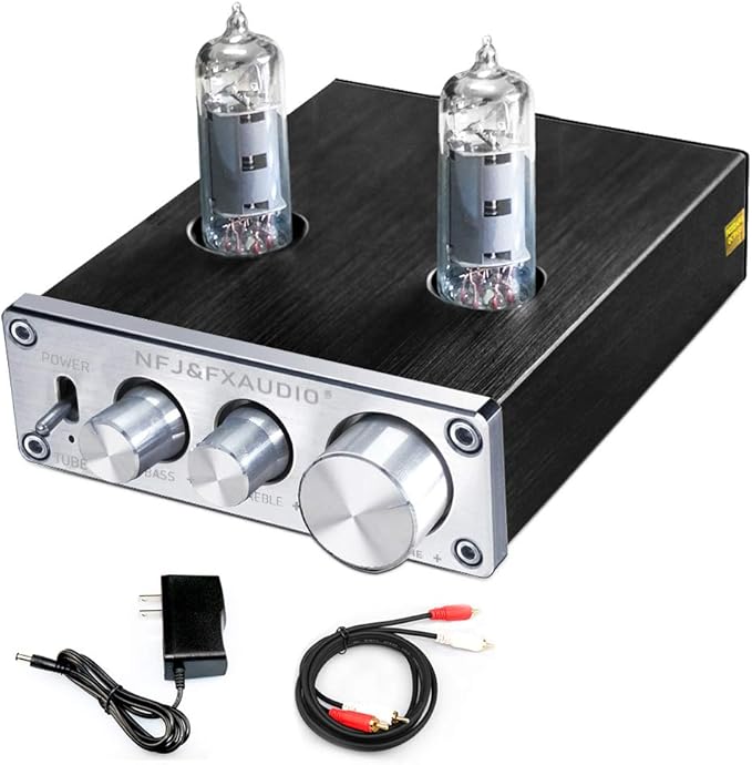 Amazon Com Fx Audio Tube 03 Tube Preamplifier 6k4 Tube Hi Fi Tube Preamp With Bass Treble Control Home Theater Stereo Audio Preamplifier Dc 12v Silver Home Audio Theater