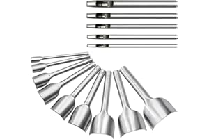 YZNlife 14 Pieces Leather Corner Punch,Leather Cutter Shapes Arc-Shaped Leather Craft Punch 1/4 Round 10-50mm Leather Edge Cutter Punch Oval Hole Punch for Crafting Strap Belt, Wallet and Bag