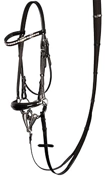 Harry's Horse Hannoveranische Trense Lacque Leder schwarz Lack + Strass
