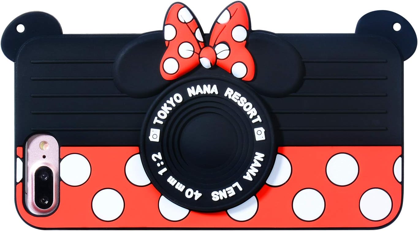 Camera Minnie Case for iPhone 8 7 6 6s 4.7”,3D Cartoon Animal Design Cute Soft Silicone Rubber Protective Cover,Kawaii Animated Stylish Fashion Cool Skin for Kids Child Teens Girls (iPhone8/7/6)