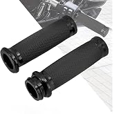 HDBUBALUS 1 Inch Electronic Throttle Handlebar Grips Motorcycle Hand Grips | Throttle By Wire, 25mm Harley Grips, Non-Slip Rubber&amp; Aluminum, Fits Harley Softail Touring Road Glide Street Glide