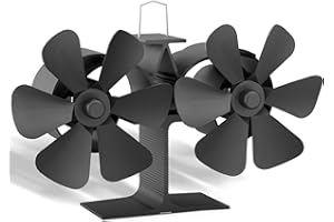 Miaton Wood Stove Fan Heat Powered Non Electric | Dual Motor Fireplace Fan | Heat Activated Thermal Fan for Wood Burning Stove/Log Burner