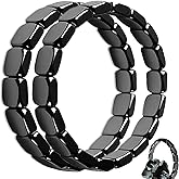 Fqwrus Hematite Bracelet Men - Reignites Masculine Energy, Natural Hematite Stone Beaded Stretch Healing Bracelets Valentine's Day, Birthday, Anniversary, Christmas Men's Jewelry Gifts (2PCS)