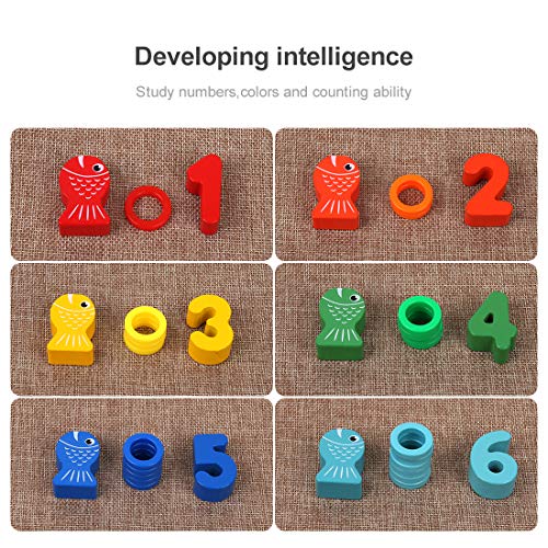 image for LBLA Kids Wood Sorting Puzzles Toys Montessori Toys for Toddlers, Sort