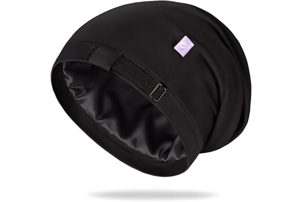 OLESILK Silk Bonnet for Sleeping, 100% Mulberry Hair Bonnet for Curly Hair, No Frizzy Damage Hair, Adjustable for Saty on All