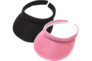 SUNAVY 2Pcs Women's Summer Sun Visor Hat UV Protection Lightweight Travel Caps,Outdoor Golf Tennis Cap Beach Visor Sports Cap