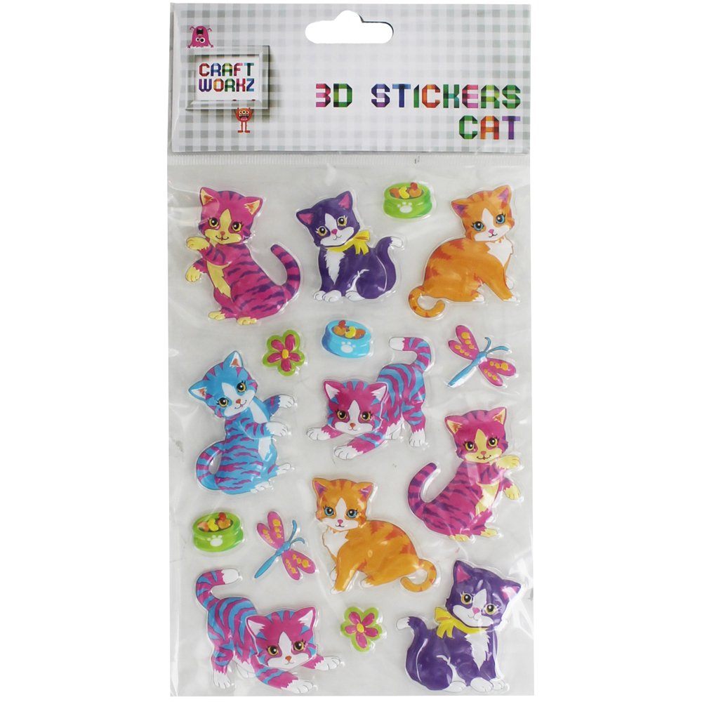 3D Cat Stickers Amazon.co.uk Kitchen & Home