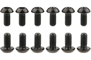 Wanyifa 12Pcs Ti Titanium Bolts Torx M5x10 Bicycle Bike Disc Brake Cycle Rotor Screws Gr5 (Black)